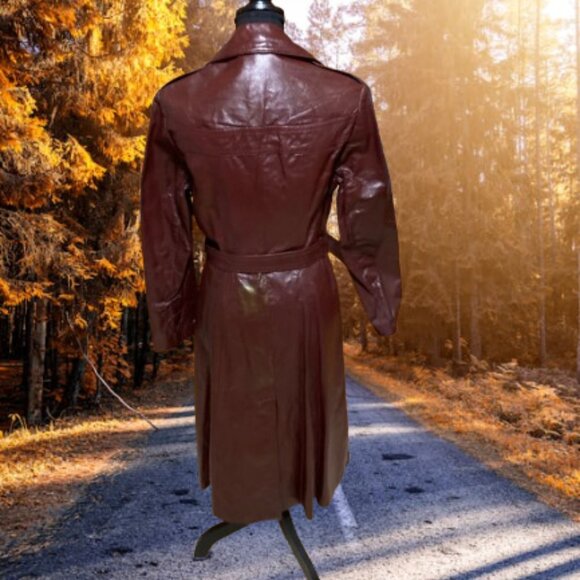 UNWORN Vintage 70s or Early 80s Leather Coat Size Small Office Daily Wear Fall - Picture 2 of 12